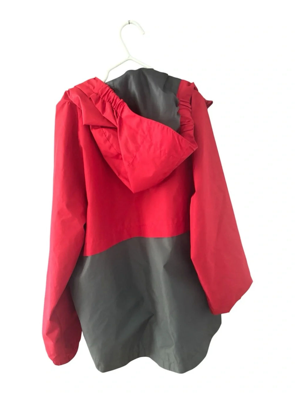 Eddie Bauer Red and Gray Kids' Hooded Raincoat